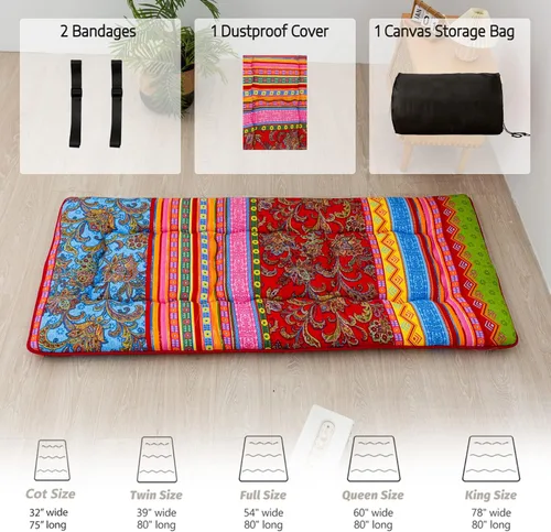 Vista 453 de Colchón futón japonés de piso gris constelación, de piso tatami, portátil, para acampar, para niños, sofá cama plegable enrollable con protector