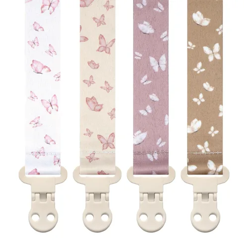 Vista 85 de Stadela - Juego de 4 clips para chupetes de bebé para niñas – Juego de regalo con flores modernas y neutrales estilo Boho (Allysa)