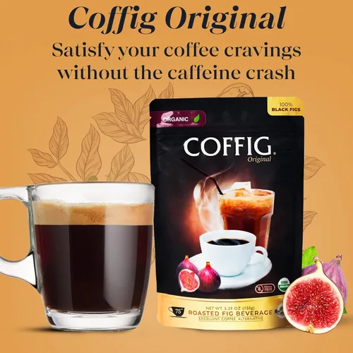 Vista 5 de Coffig Original – Sustituto del café y alternativa – Café de higo tostado – Bebida energética a base de hierbas sin cafeína y bebida saludable