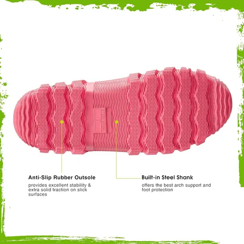 Vista 3 de TIDEWE Botas de goma para mujer, botas de lluvia aisladas de neopreno de 0.217 in con vástago de acero, botas de caza impermeables de media