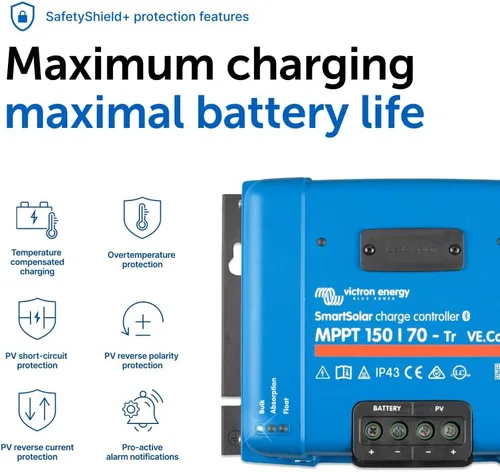 Vista 7 de Victron Energy SmartSolar MPPT Tr VE. Can Controlador de Carga Solar (Bluetooth) - Controladores de Carga para Paneles Solares - 150V, 70 amperios