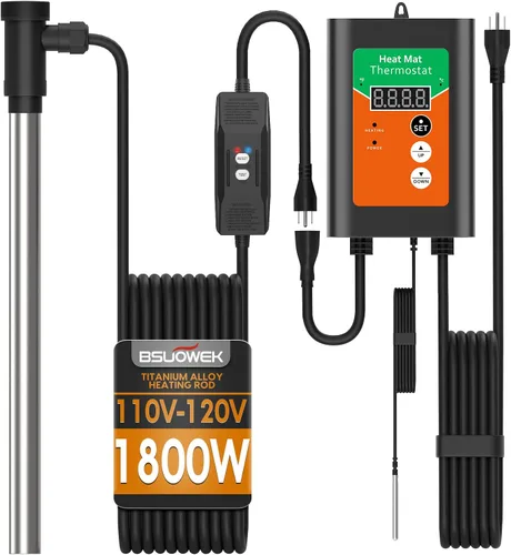 Calentador de agua de inmersión eléctrico portátil de titanio de 1800 W para bañera de hidromasaje y piscina con controlador de temperatura LCD y