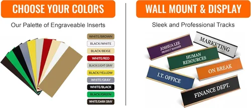 Vista 2 de Espacios en blanco para grabado de placa de nombre, 2 x 8 pulgadas (1 paquete), color plateado