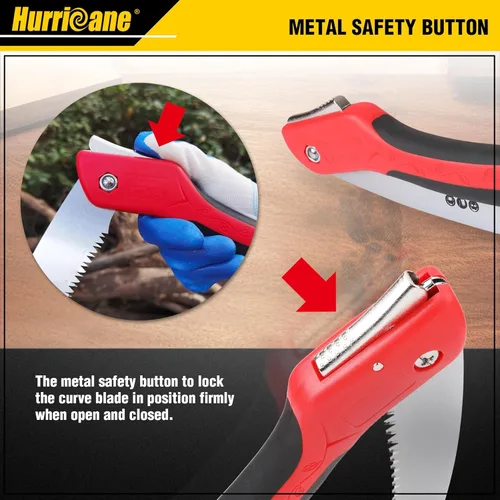 Vista 3 de HURRICANE Sierra plegable/implemento de poda de 10 pulgadas/engranaje de corte de madera/cortador de árbol de campamento con hoja curva SK5/dientes