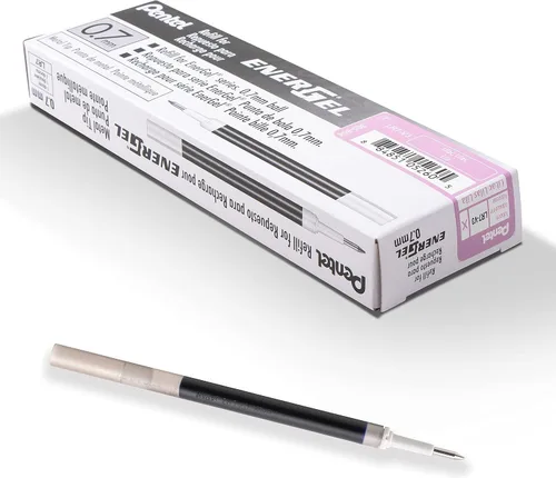 Vista 21 de Tinta de repuesto Pentel para bolígrafo de gel retráctil EnerGel RTX, paquete de 12, 0.7mm, punta media, marrón (LR7-E)