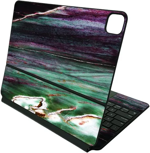 Vista 5 de MightySkins Skin compatible con Apple Magic Keyboard para iPad Pro de 12.9 pulgadas (3ª a 6ª generación) - Mármol negro dorado Funda protectora