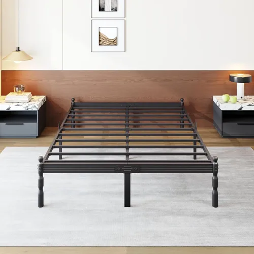 Vista 20 de COMASACH Base de cama resistente de tamaño individual con almacenamiento y tapón de colchón, marco de cama de metal con plataforma, no necesita