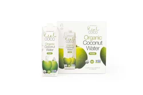 Vista 6 de Real Coco - Agua de coco pura orgánica de 16.9 fl oz, 100% agua de coco orgánica USDA, empaquetada con electrolitos, sin lácteos/soja, vegana, a