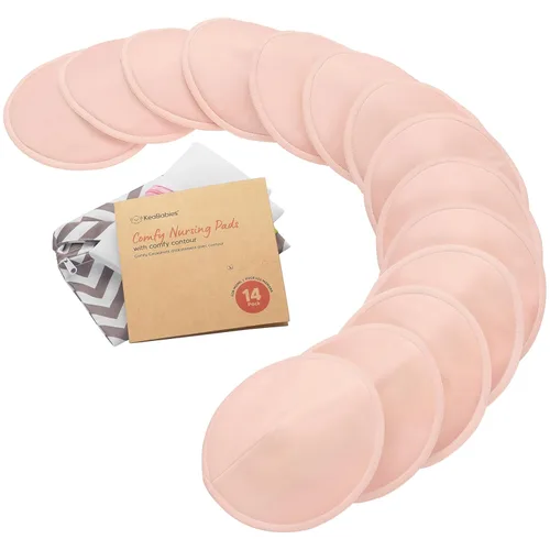 Vista 18 de Almohadillas de lactancia de viscosa de bambú orgánico, 8 almohadillas lavables para lactancia materna, bolsa de lavado, reutilizables