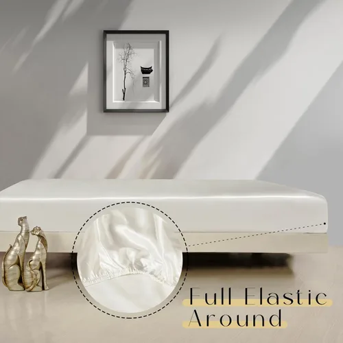 Vista 5 de ZIMASILK Sábana bajera ajustable 100% de seda de morera, juego de ropa de cama sin costuras con bolsillo profundo, ambos lados, seda de 19 momme