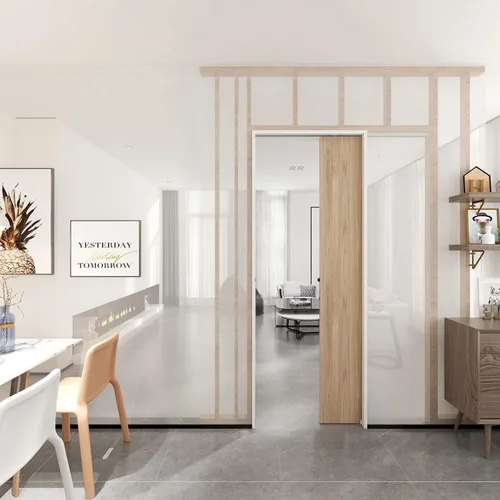 Vista 9 de JUBEST Juego de herrajes y rieles para puerta de bolsillo de grado comercial de 4 pies, herrajes para puertas correderas de 44.69 pulgadas