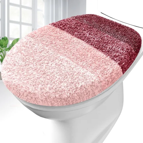 Vista 29 de OLANLY Funda para tapa de inodoro de baño de microfibra suave, cubiertas lavables a máquina, 17.5x15 pulgadas, con respaldo de goma que se mantiene