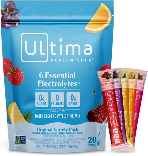 Vista 13 de Ultima Replenisher - Bebida de electrolitos en polvo vegana, endulzada naturalmente y sin OMG, bebida hidratante adecuada para dieta cetogénica