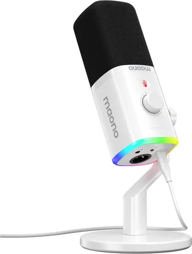 Vista 11 de MAONO Kit de micrófono XLR/USB para juegos: micrófono dinámico para PC para transmisión y podcast, soporte de software, botón de silencio, control