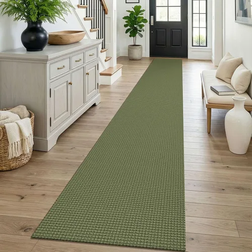 Vista 70 de KOZYFLY - Tapete para puerta de interior, lavable, pequeña, antideslizante, con respaldo de goma, felpudo de algodón para el hogar, color negro
