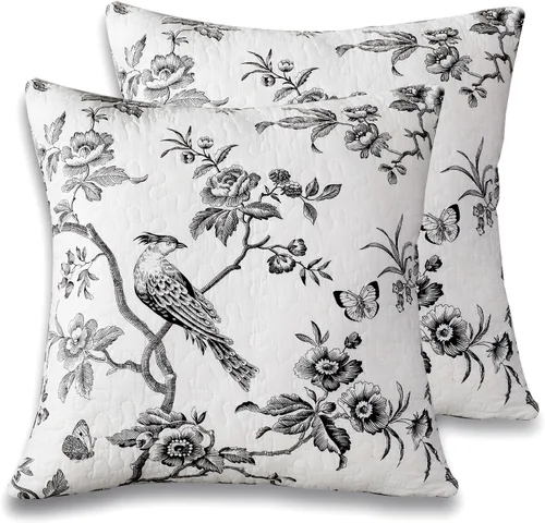Vista 8 de EVENHUG Juego de 2 fundas de almohada acolchadas de girasol naranja, fundas de almohada florales a juego con decoración de ropa de cama