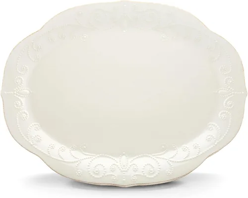 Vista 7 de Lenox French Perle Bandeja para Chips y Dip, Blanco