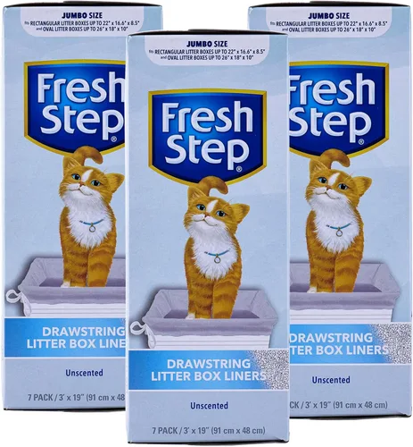 Vista 25 de Fresco Paso Cordón Cat Litter Box Liners, perfumado, tamaño jumbo, 36" x 19" - 7 unidades por caja, 2 cajas