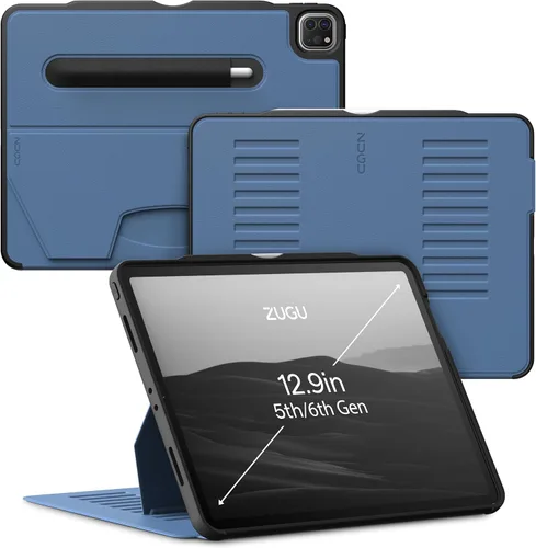 Vista 9 de ZUGU - Funda protectora ultradelgada para iPad Pro de 12.9 pulgadas de 5ª y 6ª generación de 2021/2022 con soporte, cubierta protectora delgada
