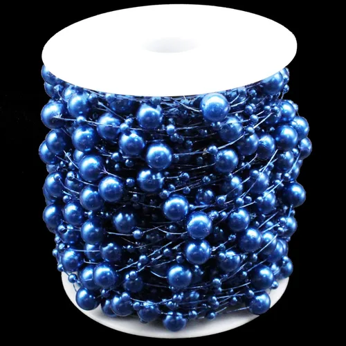 Vista 11 de Guirnalda de Cuentas para Árbol de Navidad de 99 Pies, Hebra de Perlas Artificiales de 3-8mm, Cadena de Cuentas para Manualidades DIY, Bodas
