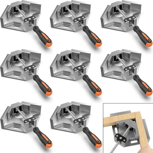 Vista 15 de Housolution Abrazadera de ángulo recto, [2 unidades] Abrazadera de esquina de aleación de aluminio de 90°, abrazaderas para carpintería mandíbula