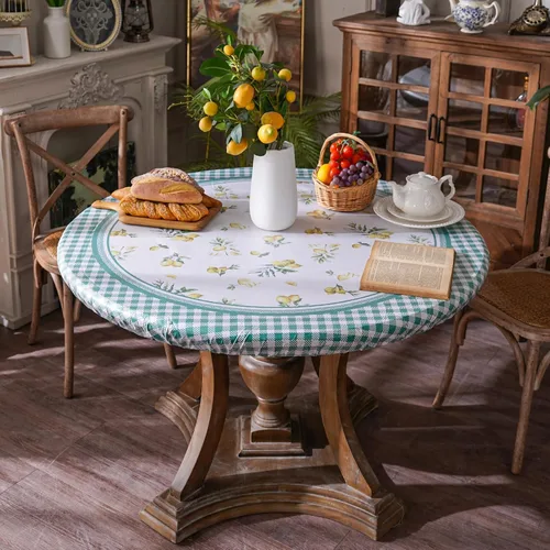Vista 3 de ARTABLE Funda para mesa redonda, bordes elásticos, mesas ajustables, impermeables, flores vintage para acampar al aire libre, viaje, mesa de patio
