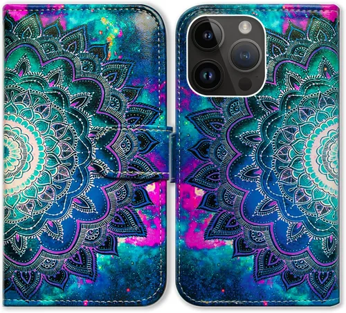 Vista 13 de Bcov Funda para iPhone 15 Pro Max, funda de piel con tapa y soporte para tarjeta y soporte para iPhone 15 Pro Max