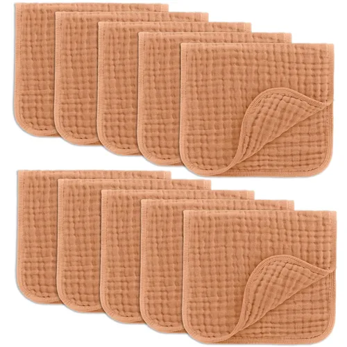 Vista 30 de Comfy Cubs - Paquete de 6 paños de muselina para eructos, 20 x 10 pulgadas, grandes, de 6 capas, 100 % algodón ultra absorbente para babeo