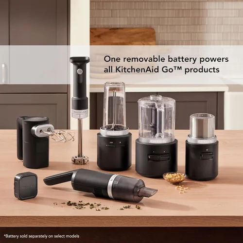Vista 6 de KitchenAid Go - Mezclador de mano inalámbrico - batería incluida, KHMR762, color negro mate