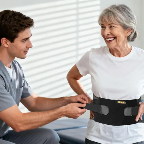 Vista 8 de JIUFENTIAN Soporte de espalda de cobre para dolor de espalda baja con tecnología de apoyo compuesto para hernia de disco, ciática y recuperación