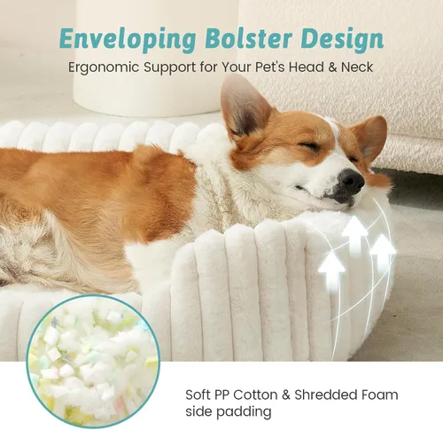 Vista 6 de Cama ortopédica para perros pequeños y gatos, cama rectangular lavable para mascotas con parte inferior antideslizante, cama suave y calmante