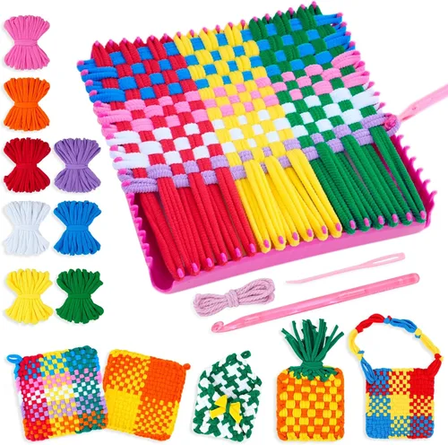 Vista 10 de PREBOX 1000 PCS bucles de repuesto para telar de tejido, 10 colores para telar de agarraderas de 7 pulgadas, suministros de manualidades para niños