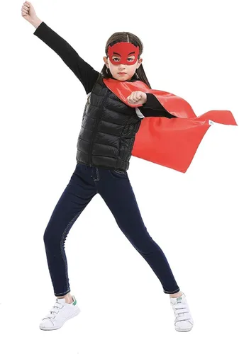 Vista 3 de Maribus-FL - Capas y máscaras de superhéroe para niños - Capas de satén y máscaras de fieltro para niños y niñas