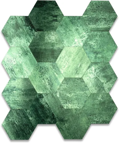 Vista 12 de Yipscazo 1 hoja de azulejos hexagonales para despegar y pegar, azulejos de mármol sintético de lujo autoadhesivos, azulejos de pared blanco puro