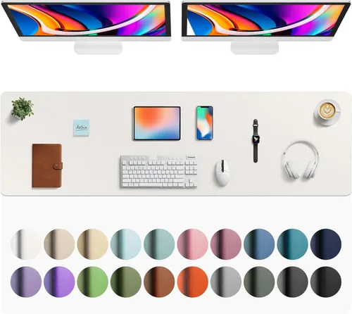 Vista 230 de Aothia - Protector de escritorio de cuero sintético, base para mouse y cubierta antideslizante, superficie impermeable para laptop y escritura