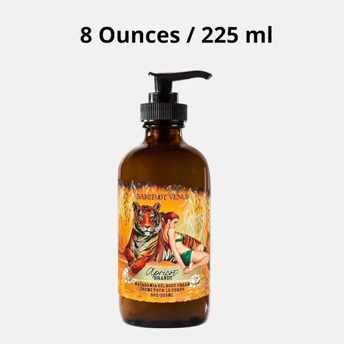 Vista 2 de Barefoot Venus Crema corporal de aceite de nuez de macadamia y aceite de almendras 7.6 fl oz / 8 onzas (brandy de albaricoque)