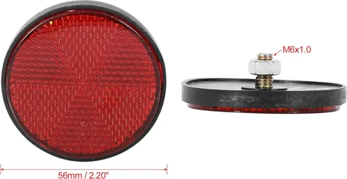 Vista 3 de F FIERCE CYCLE Par M6x1.0 Reflector de Advertencia Reflectante Universal de Montaje con Tornillo de Plástico Rojo para Motocicleta y Bicicleta