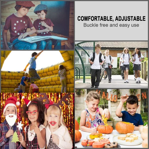 Vista 6 de Cinturón elástico sin hebilla para niños y niñas, cinturón sin hebilla para niños de hasta 24 pulgadas