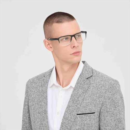 Vista 8 de acavefox Paquete de 4 lentes de lectura 1.0 para hombres, lentes de computadora con bloqueo de luz azul, elegantes lentes cómodos con bisagra