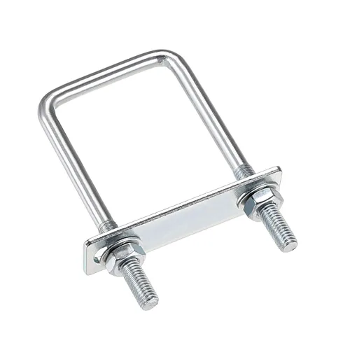 Vista 9 de uxcell Pernos cuadrados en U de 1 "(25 mm) de ancho interior de acero al carbono M8 con tuercas, placa de marco, arandelas redondas, juego de 2