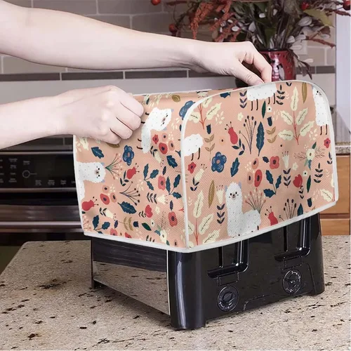 Vista 4 de Jeiento Alpaca - Cubierta para tostadora de 2 rebanadas, para hacer pan, cubierta para electrodomésticos pequeños, protección contra el polvo