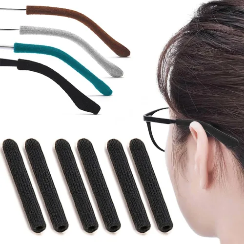Vista 8 de 4 Pares de Retenedores de Lentes para las Orejas, Cojín de Tejido Suave de Algodón para Detrás de la Oreja, Retenedores Antideslizantes para Lentes