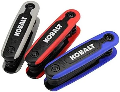 Kobalt 498862 Juego de llaves hexagonales plegables de 25 teclas, pulgadas/métrico/torx, paquete de 3