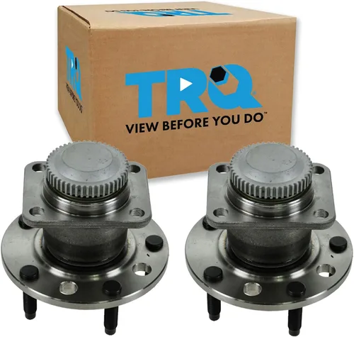 Vista 100 de TRQ Conjunto de rodamiento y cubo de rueda delantera de 2 piezas compatible con Chevrolet Trailblazer 02-09, Trailblazer EXT 02-06, GMC Envoy 02-09