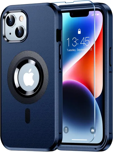 Vista 14 de Funda magnética para iPhone 13, compatible con MagSafe, protección contra caídas de grado militar, antideslizante, a prueba de golpes de 13 pies