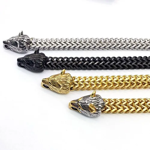 Vista 8 de pickyegg.com 7-9 pulgadas 19219.1in para hombre de acero inoxidable nórdico vikingo, cabeza de lobo