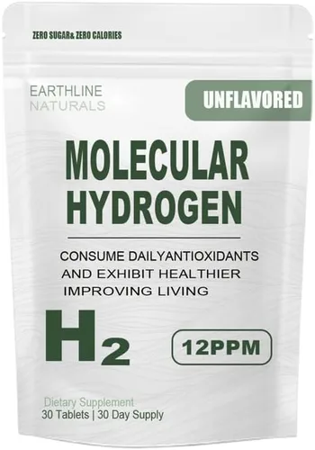 Vista 4 de Lazra Earthline Naturals - Tabletas de hidrógeno molecular, sin sabor, 12 PPM, apoya el envejecimiento saludable, la energía celular y la salud