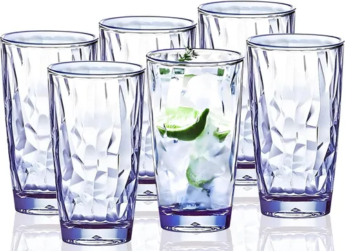 Vista 14 de Vasos irrompibles de Tritan de 10 onzas, vasos de acrílico inastillables, sin BPA, vasos de plástico duro, reutilizables, para cocina, agua, juego
