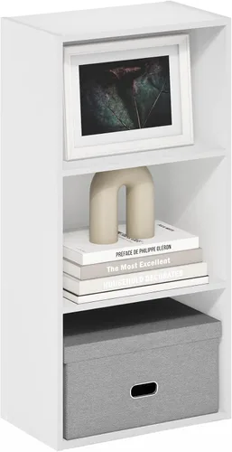 Vista 48 de Furinno PASIR - Estantería de libros de 4 niveles, estantería con estantes abiertos, 9.4 x 23.6 x 41.7 pulgadas, para sala de estar, dormitorio