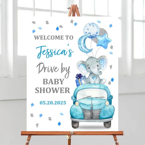 Vista 14 de Letrero de bienvenida para baby shower de aventura espera, cartel de viaje para baby shower